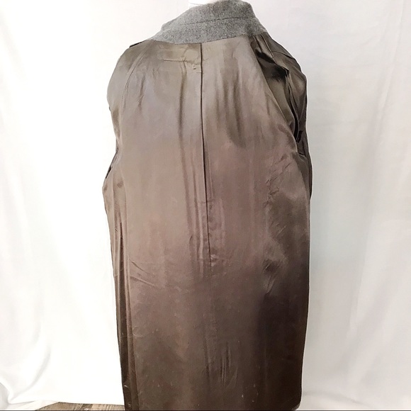Vintage Wool Coat Long Grey Button Up - Picture 4 of 8
